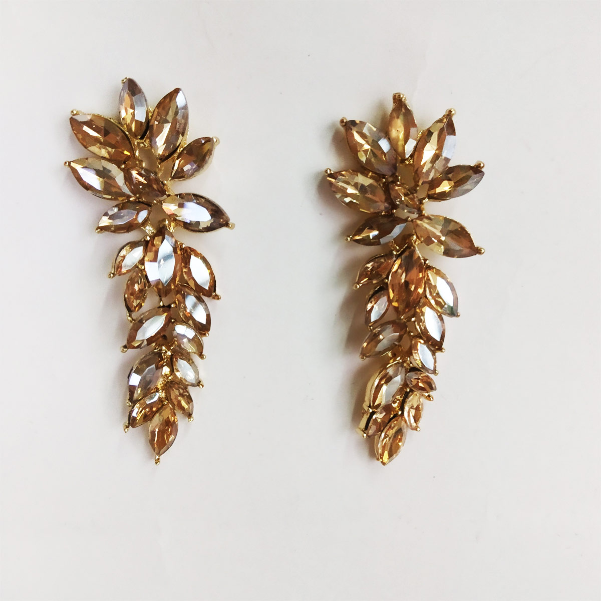 Long leaf store earrings