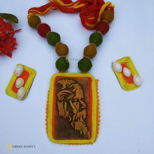 terracotta clay Rabindranath Tagore jewellery set