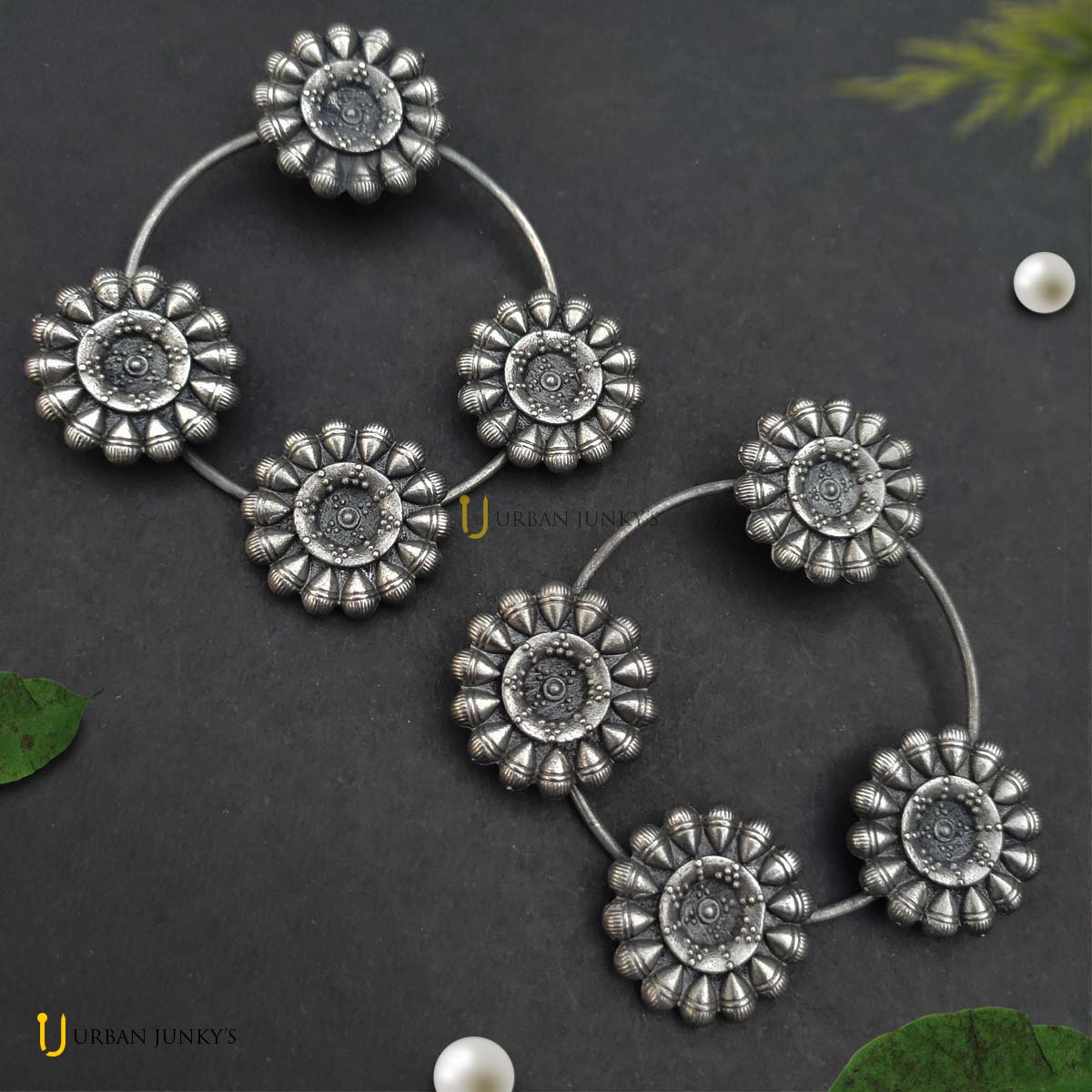 Buy Online Oxidized Earrings, Peacock Design Ghungroo Round Earrings,  Indian Ethnic Earrings, Boho Triba - Zifiti.com 1079002