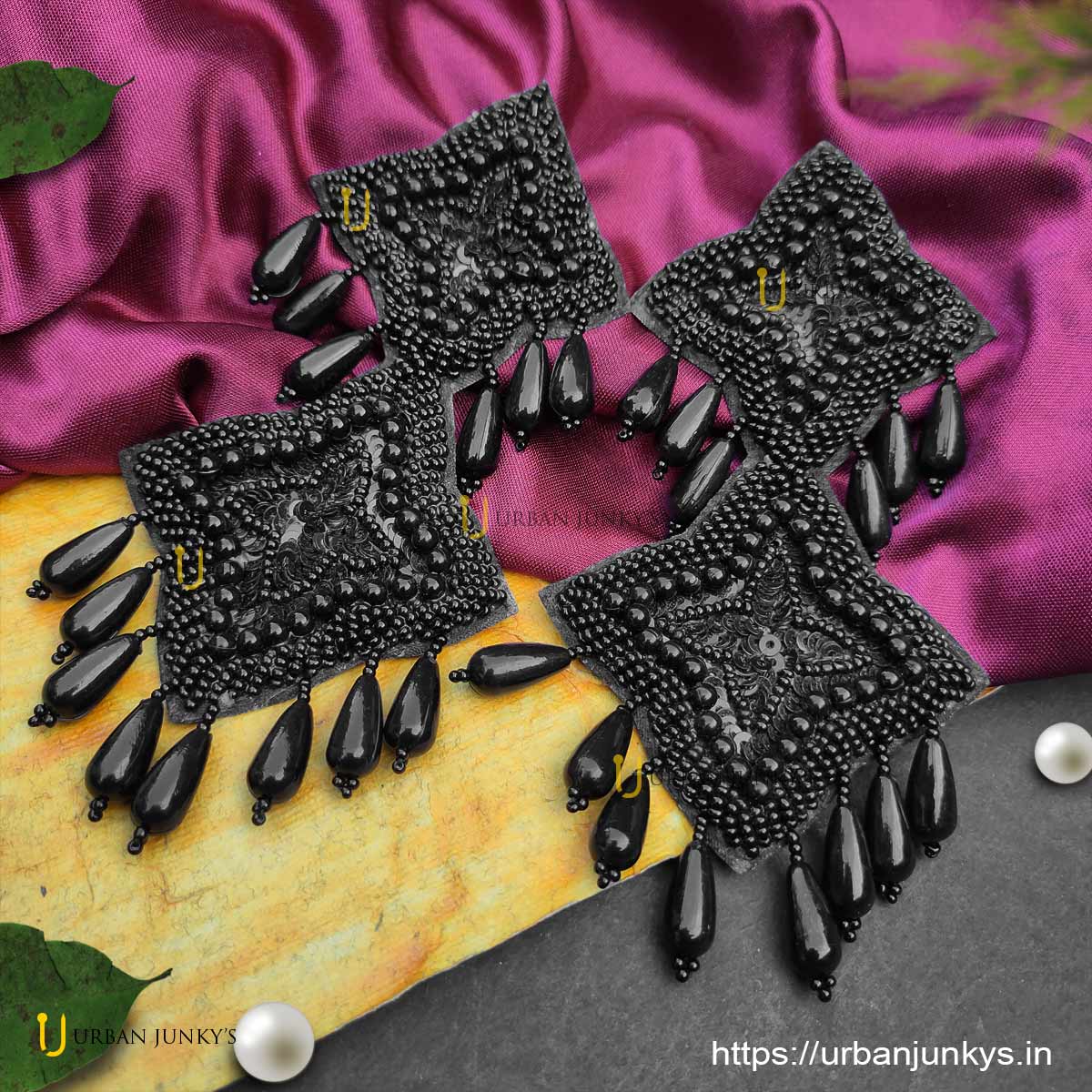 fabric-based-big-earrings-black fabric-based-big-earrings-black