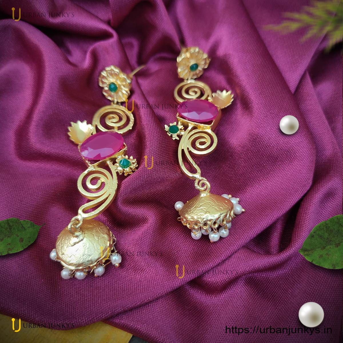 long-earrings-with-brass-druzzy-and-pearl long-earrings-with-brass-druzzy-and-pearl